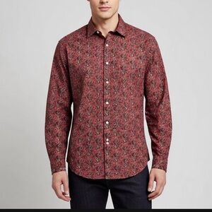 J. Crew Oarsman Men’s Shirt Button Up Vintage Retro Paisley Print Red Med
